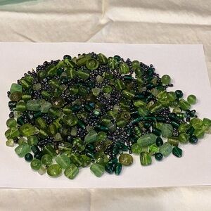 Parcel of Green Glass Beads